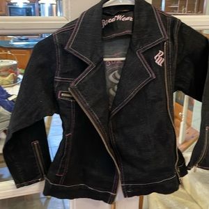 Rocawear kids denim jeans jacket girl size- S 7 with zippers